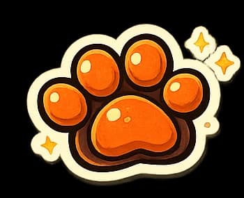 Orange paw print sticker